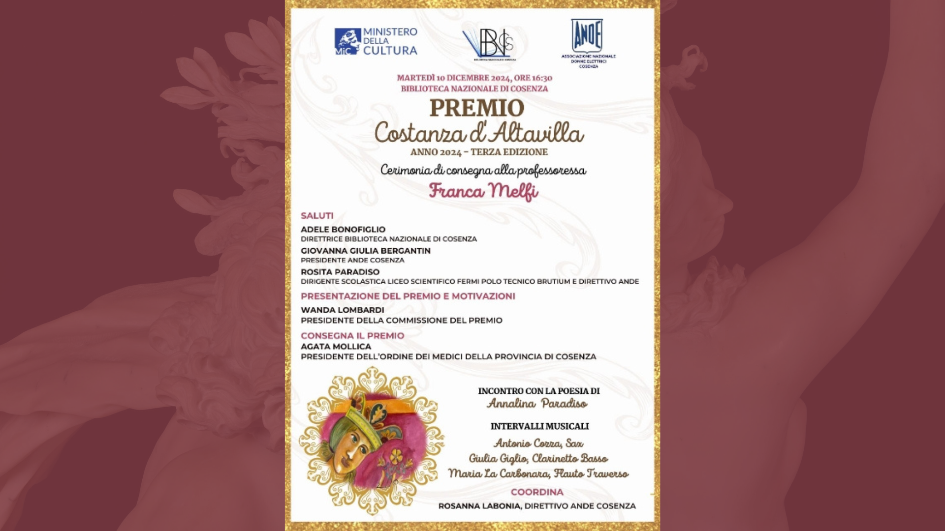 "Premio Costanza D'Altavilla" associazione ANDE